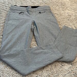 Stretch pull on Stylish Gray Pants with Zipper Details Size M